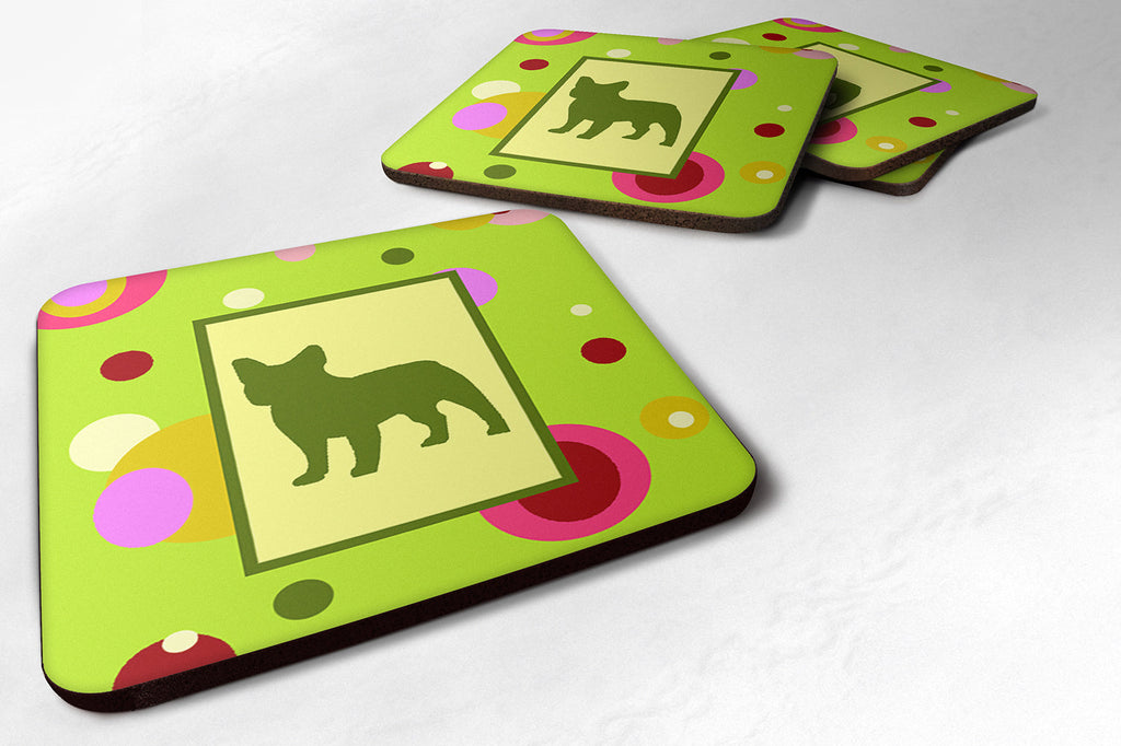 French Bulldog Foam Coasters Set of 4 Cup Coasters for Indoor Outdoor, Tabletop Protection, Anti Slip, Mouse pad Material
