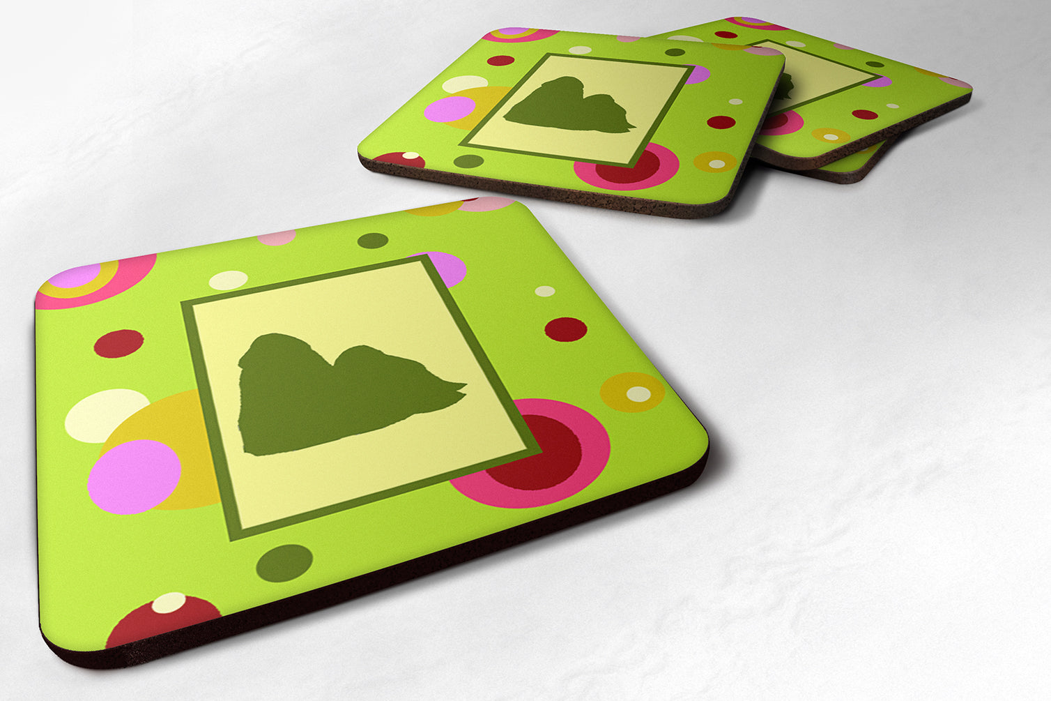 Shih Tzu Foam Coasters Set of 4 Cup Coasters for Indoor Outdoor, Tabletop Protection, Anti Slip, Mouse pad Material