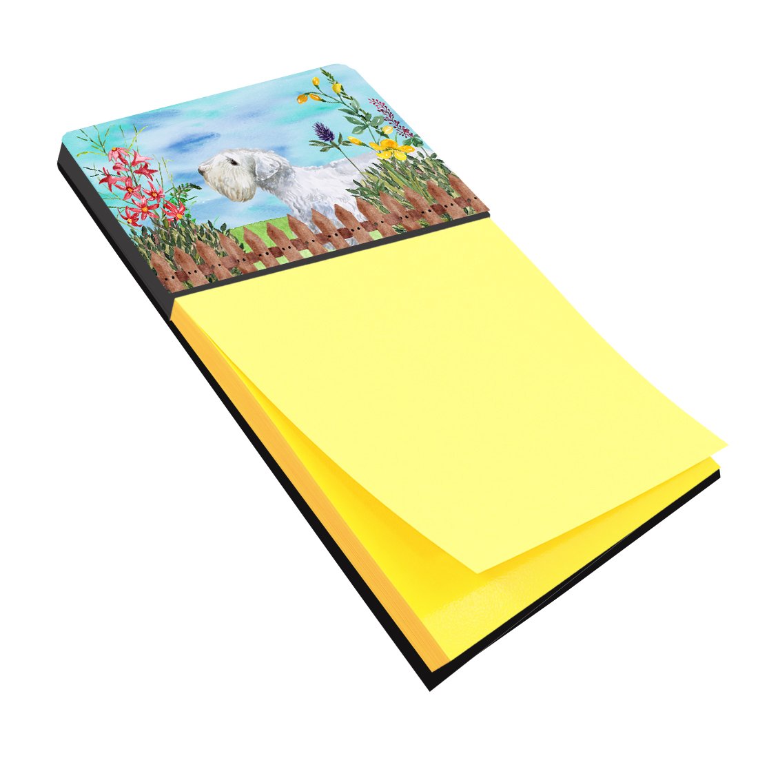 Sealyham Terrier Spring Watercolor Sticky Note Holder Refillable Dispenser Desk Accessory 3x3 Pad Gift