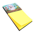 White Standard Poodle Spring Watercolor Sticky Note Holder Refillable Dispenser Desk Accessory 3x3 Pad Gift