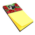 Bernese Mountain Dog Poinsettas Watercolor Sticky Note Holder Refillable Dispenser Desk Accessory 3x3 Pad Gift
