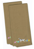 English Setter Easter Tan Embroidered Towel Set of 2 Decorative Bathroom Guest Hand Towel for Hand, Face, Tea, Dishcloth, 19 X 25, Tan