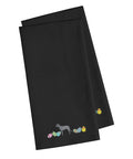 Irish Wolfhound Easter Black Embroidered Towel Set of 2 Decorative Bathroom Guest Hand Towel for Hand, Face, Tea, Dishcloth, 19 X 25, Black