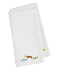 Saint Bernard Easter White Embroidered Towel Set of 2 Decorative Bathroom Guest Hand Towel for Hand, Face, Tea, Dishcloth, 19 X 25, White