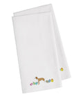 Sabueso Espanol Easter White Embroidered Towel Set of 2 Decorative Bathroom Guest Hand Towel for Hand, Face, Tea, Dishcloth, 19 X 25, White