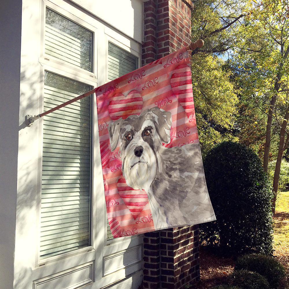 Love a Schnauzer #1 House Flag 28x40 Porch Sleeve Pole Decorative Outside Yard Banner Artwork Wall Hanging, Polyester