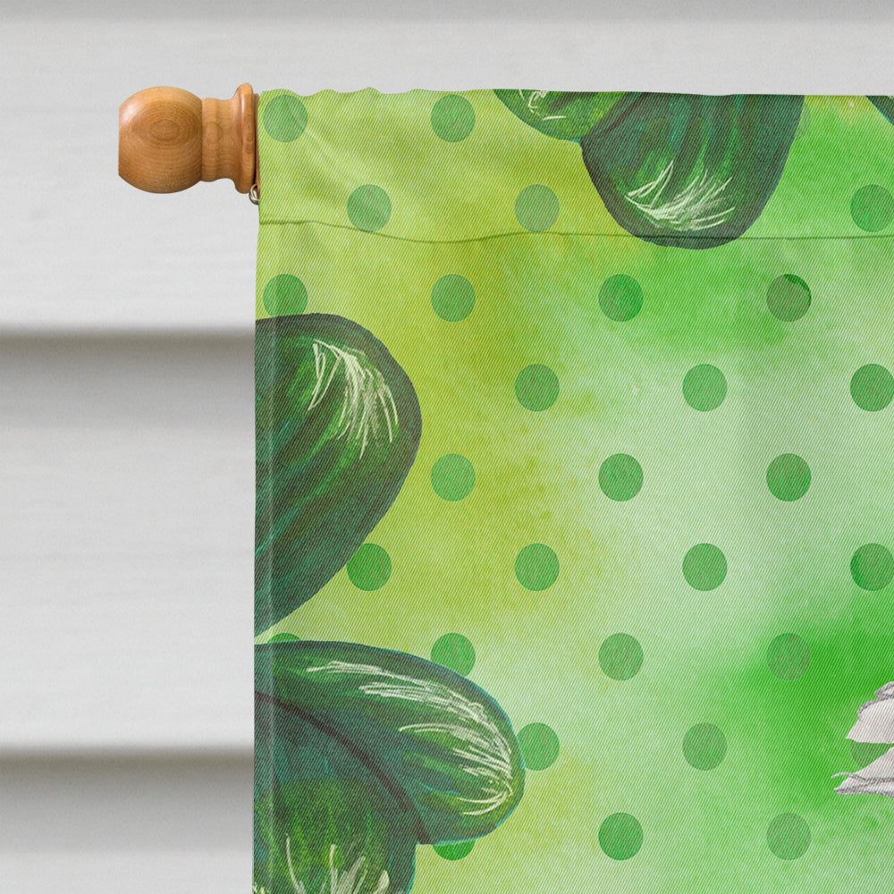 Shamrocks Shih Tzu House Flag 28x40 Porch Sleeve Pole Decorative Outside Yard Banner Artwork Wall Hanging, Polyester