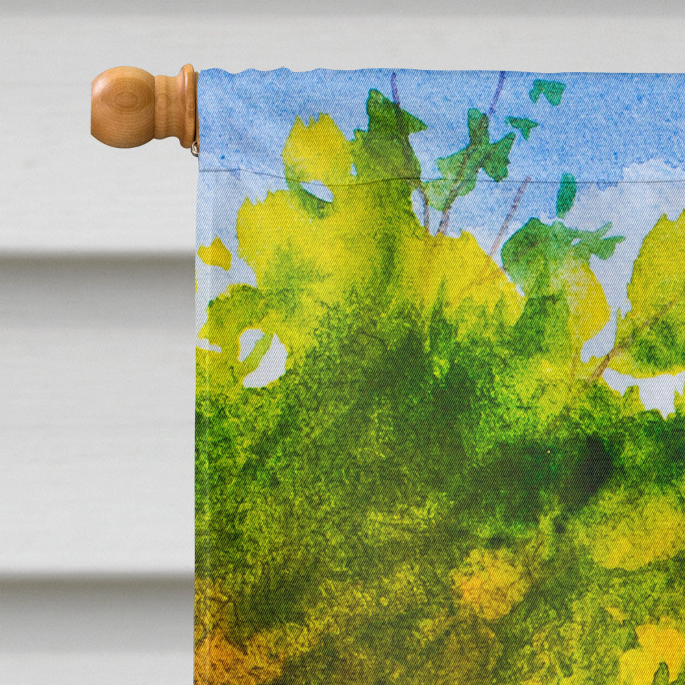 Fall Beagle House Flag 28x40 Porch Sleeve Pole Decorative Outside Yard Banner Artwork Wall Hanging, Polyester