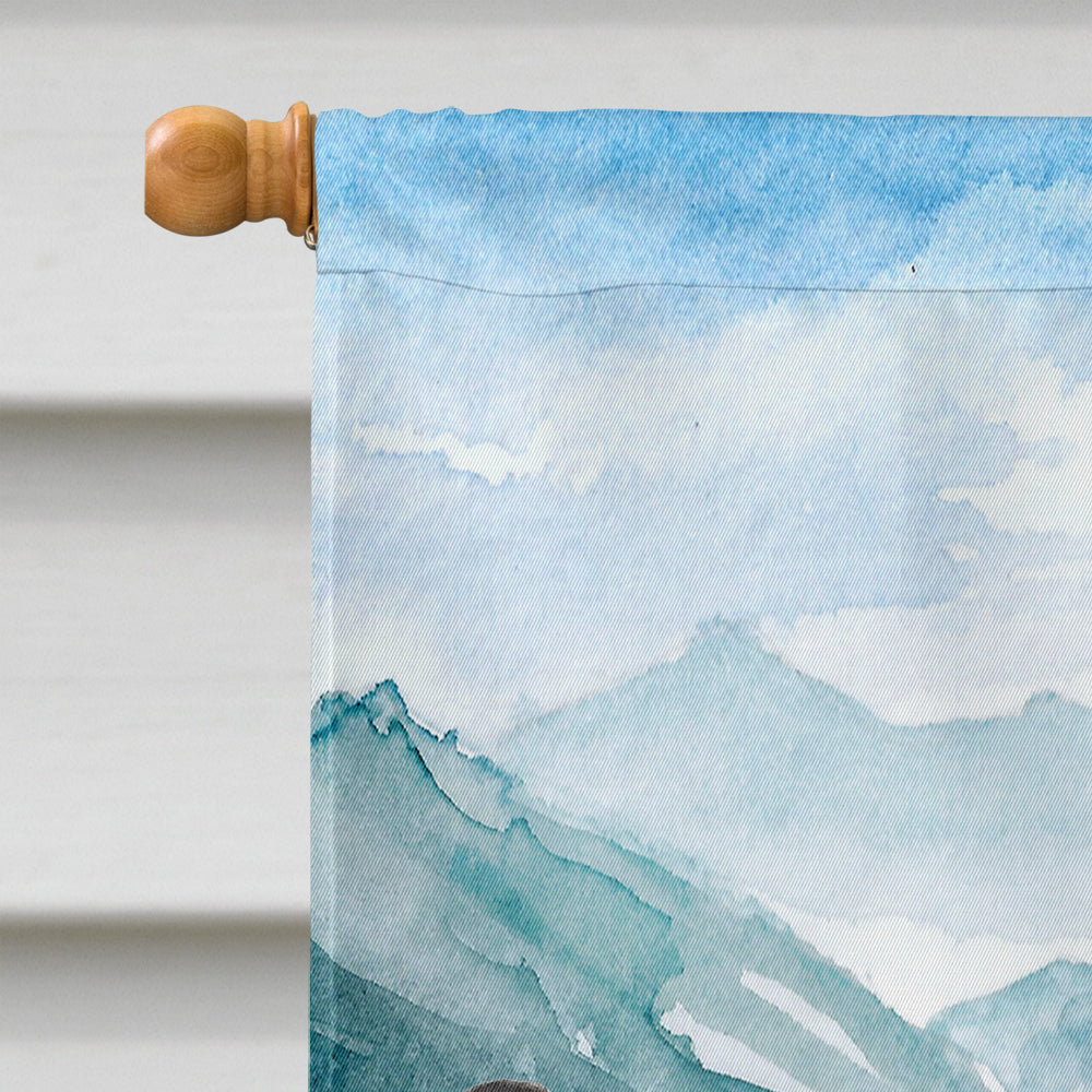 Mountian Flowers French Bulldog House Flag 28x40 Porch Sleeve Pole Decorative Outside Yard Banner Artwork Wall Hanging, Polyester