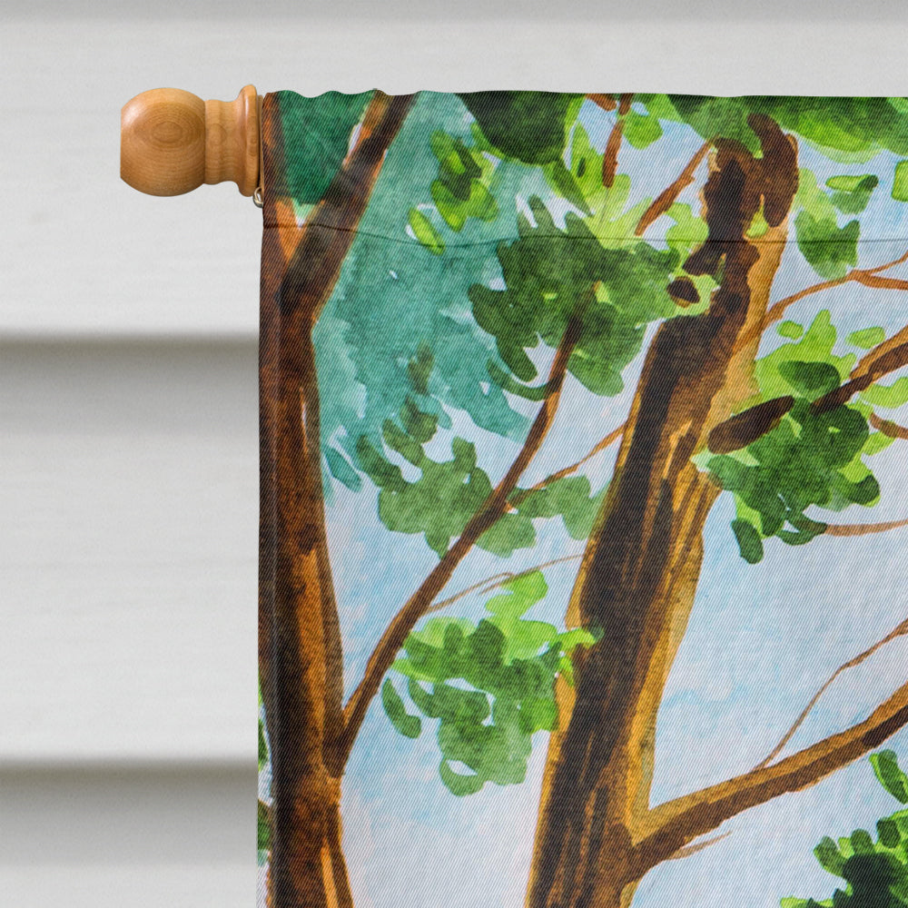 Under the Tree German Shepherd House Flag 28x40 Porch Sleeve Pole Decorative Outside Yard Banner Artwork Wall Hanging, Polyester
