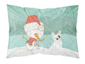 Piebald French Bulldog Snowman Christmas Standard Pillowcase Lightweight Super Soft Easy Care Decorative Artwork Pillowcase, Standard