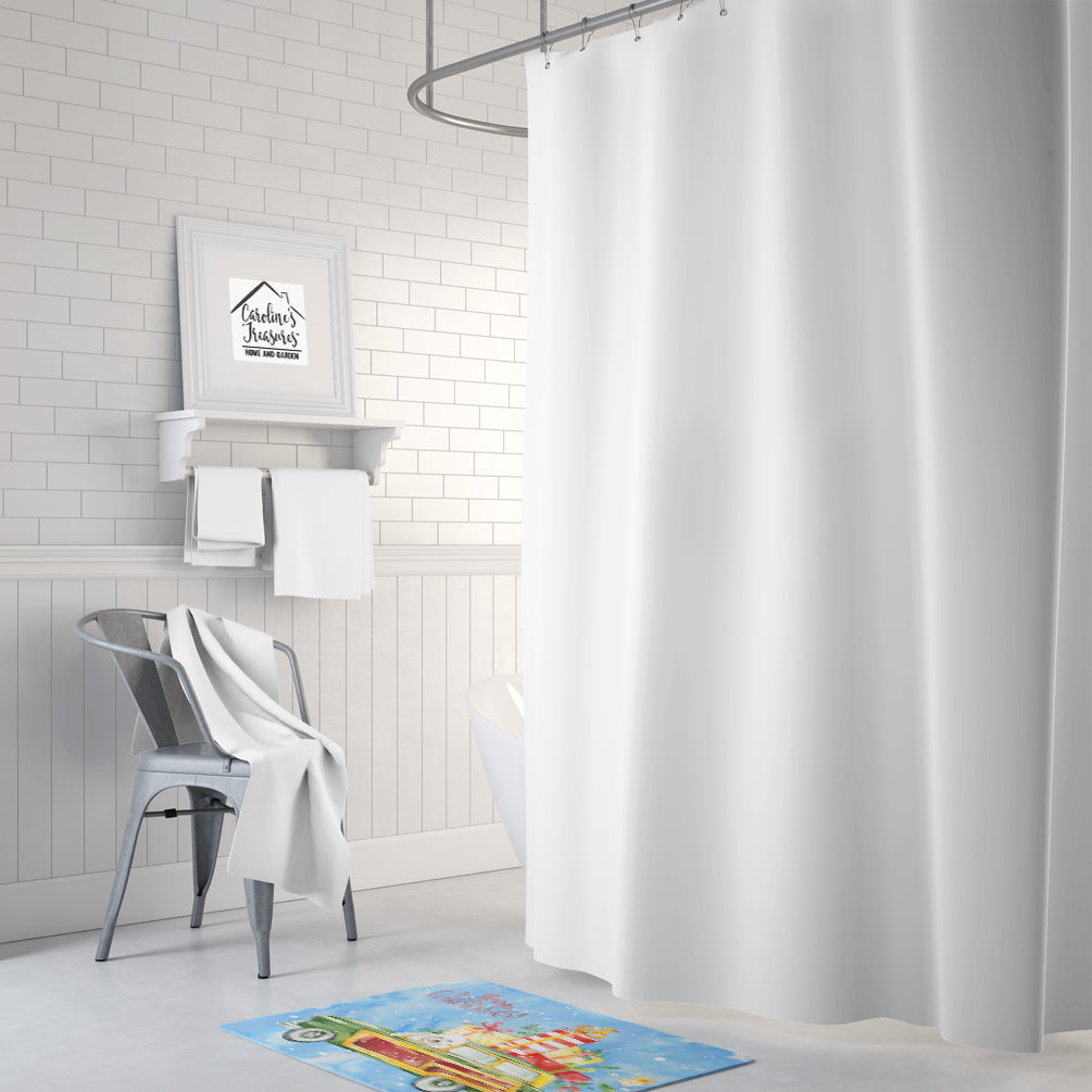 Merry Christmas Bichon Frisé Memory Foam Kitchen Mat Machine Washable Anti-Fatigue Cushion Comfort Bath or Kitchen Rug