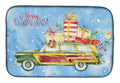 Merry Christmas Collie Dish Drying Mat Absorbent Dish Drying Mat Pad for Kitchen Counter Dish Drainer Mat for Countertop, 14 x 21", Multicolor