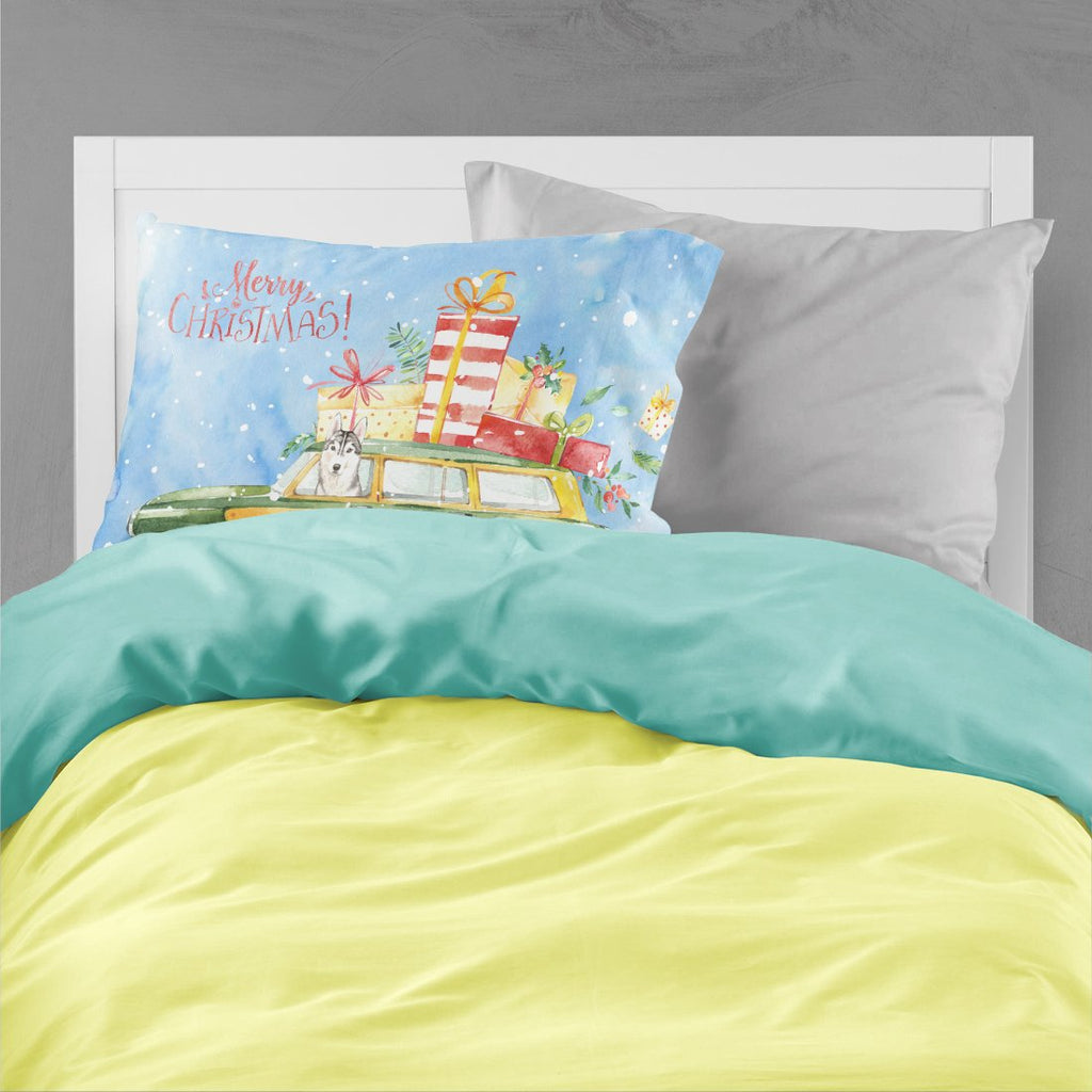Merry Christmas Siberian Husky Standard Pillowcase Lightweight Super Soft Easy Care Decorative Artwork Pillowcase, Standard