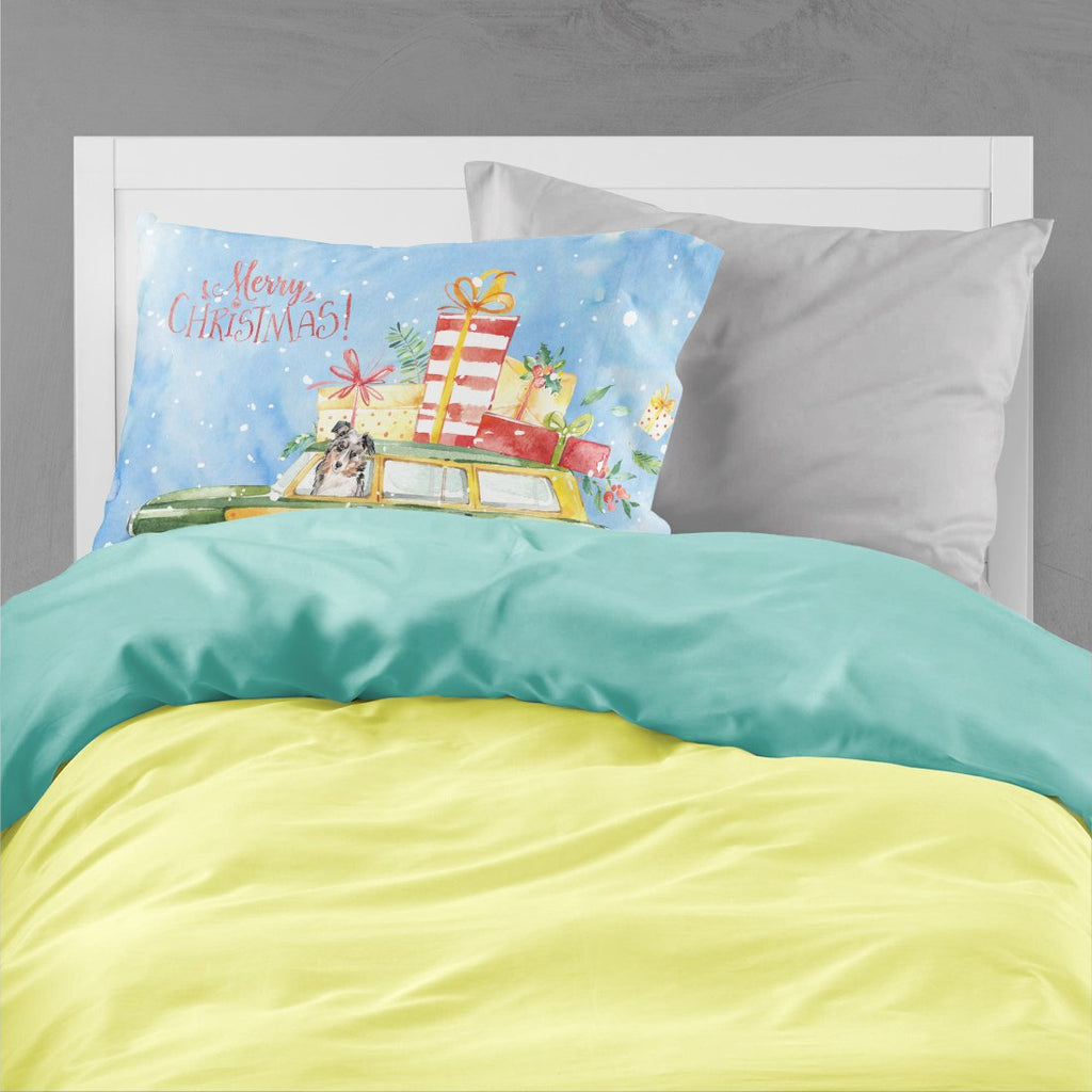 Merry Christmas Australian Shepherd Standard Pillowcase Lightweight Super Soft Easy Care Decorative Artwork Pillowcase, Standard