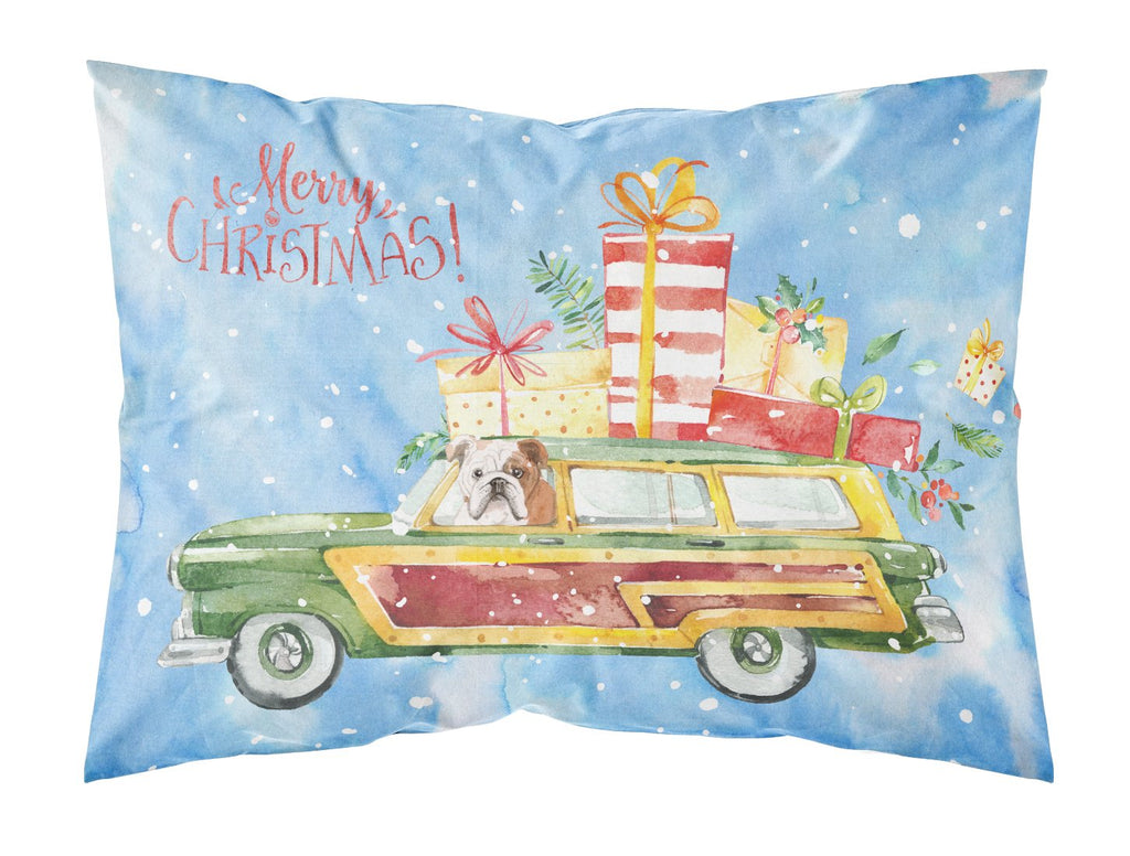 Merry Christmas English Bulldog Standard Pillowcase Lightweight Super Soft Easy Care Decorative Artwork Pillowcase, Standard
