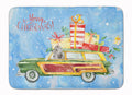 Merry Christmas Silver Poodle Memory Foam Kitchen Mat Machine Washable Anti-Fatigue Cushion Comfort Bath or Kitchen Rug