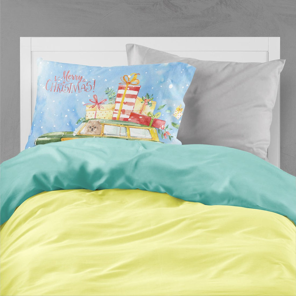 Merry Christmas Pomeranian Standard Pillowcase Lightweight Super Soft Easy Care Decorative Artwork Pillowcase, Standard