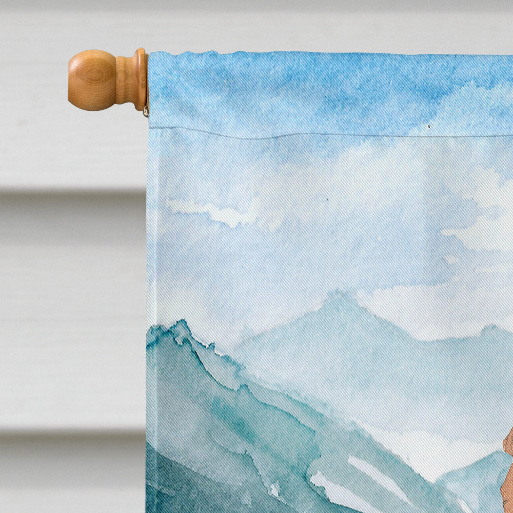 Mountain Flowers Cavapoo House Flag 28x40 Porch Sleeve Pole Decorative Outside Yard Banner Artwork Wall Hanging, Polyester