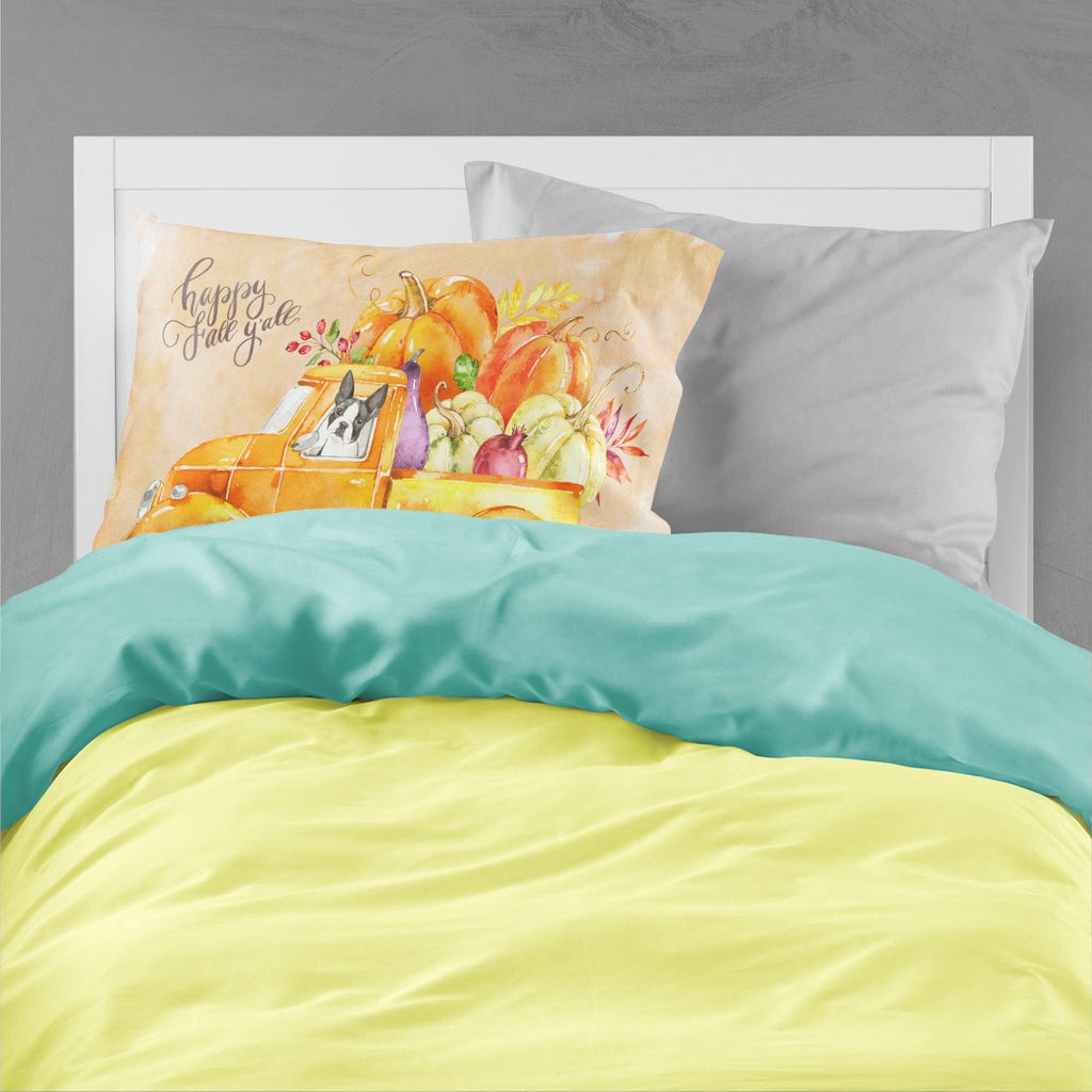Fall Harvest Boston Terrier Standard Pillowcase Lightweight Super Soft Easy Care Decorative Artwork Pillowcase, Standard