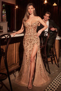 Ladivine CM382 Strapless Sequin Embellished Fitted Dress