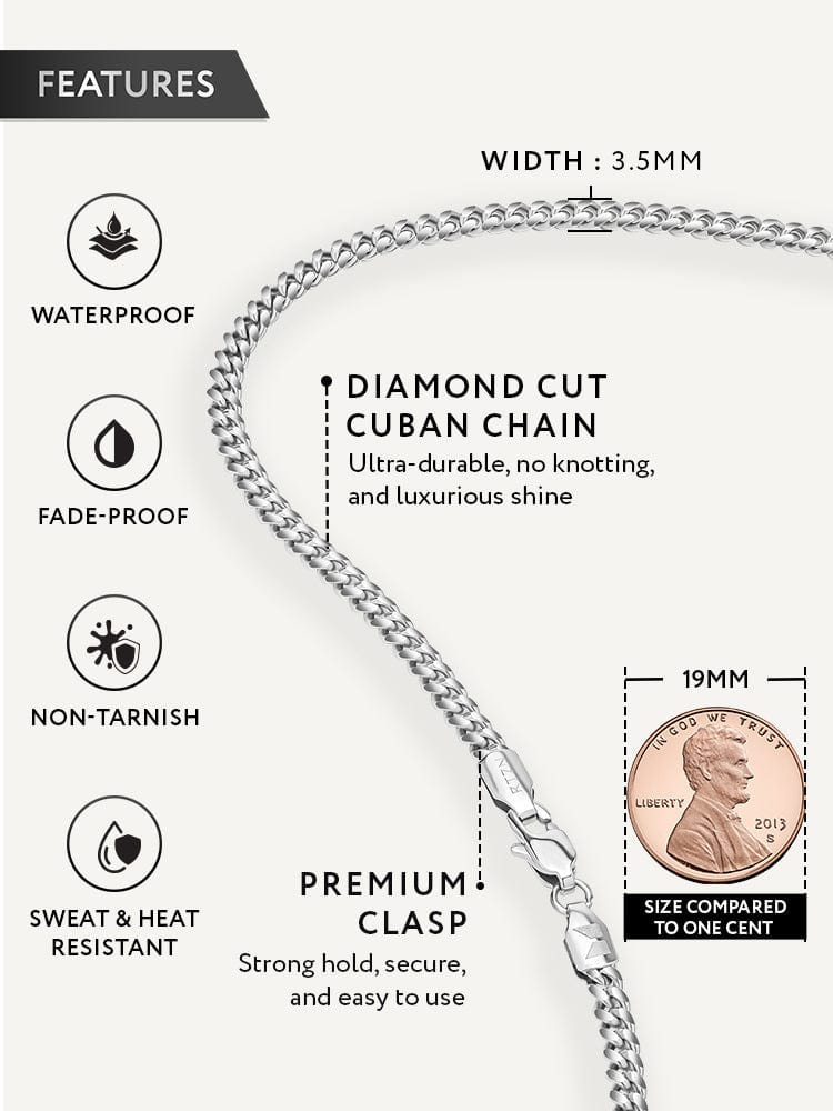 Silver Cuban Link Chain (3.5mm)