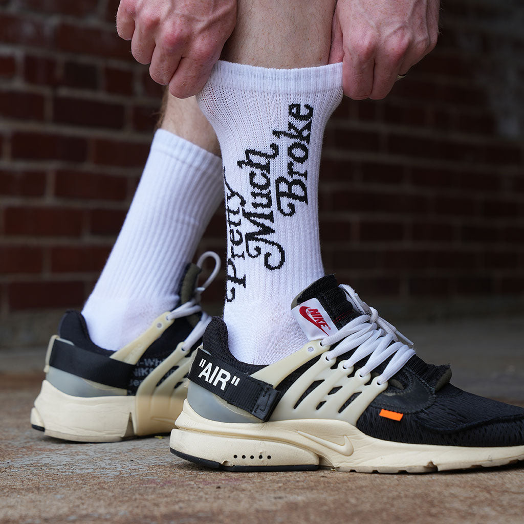 Pretty Much Broke Socks - White