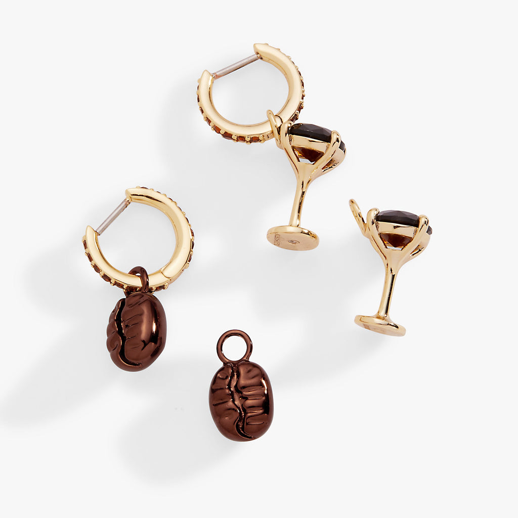 Espresso Martini Interchangeable Charm Huggie Hoop Set of 2