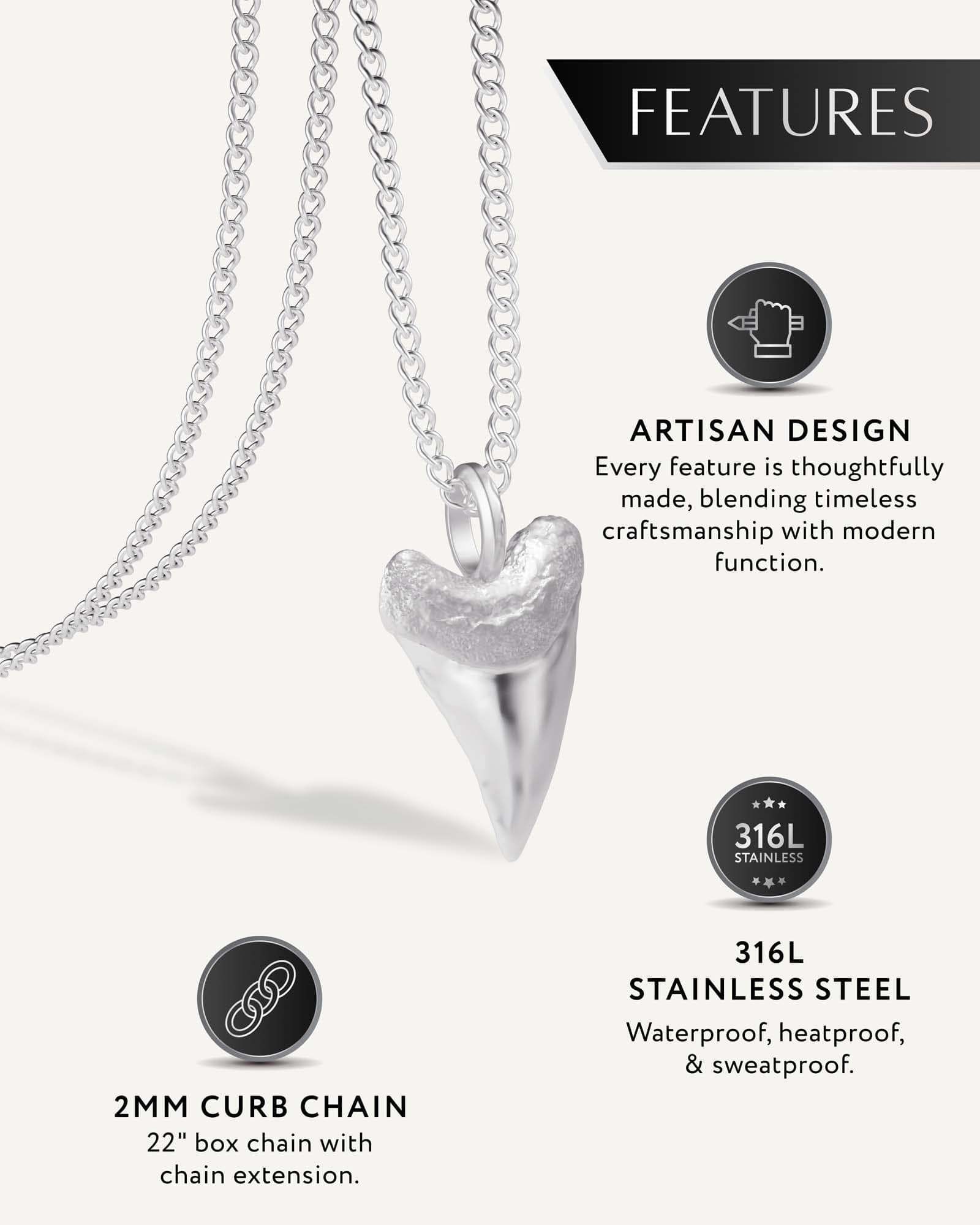 Shark Tooth Pendant Necklace