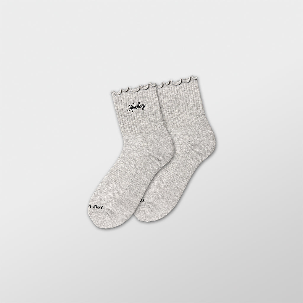 WMNS Lettuce Edge Quarter Socks - Heather Gray