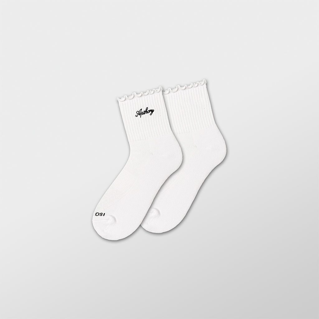 WMNS Lettuce Edge Quarter Socks - White