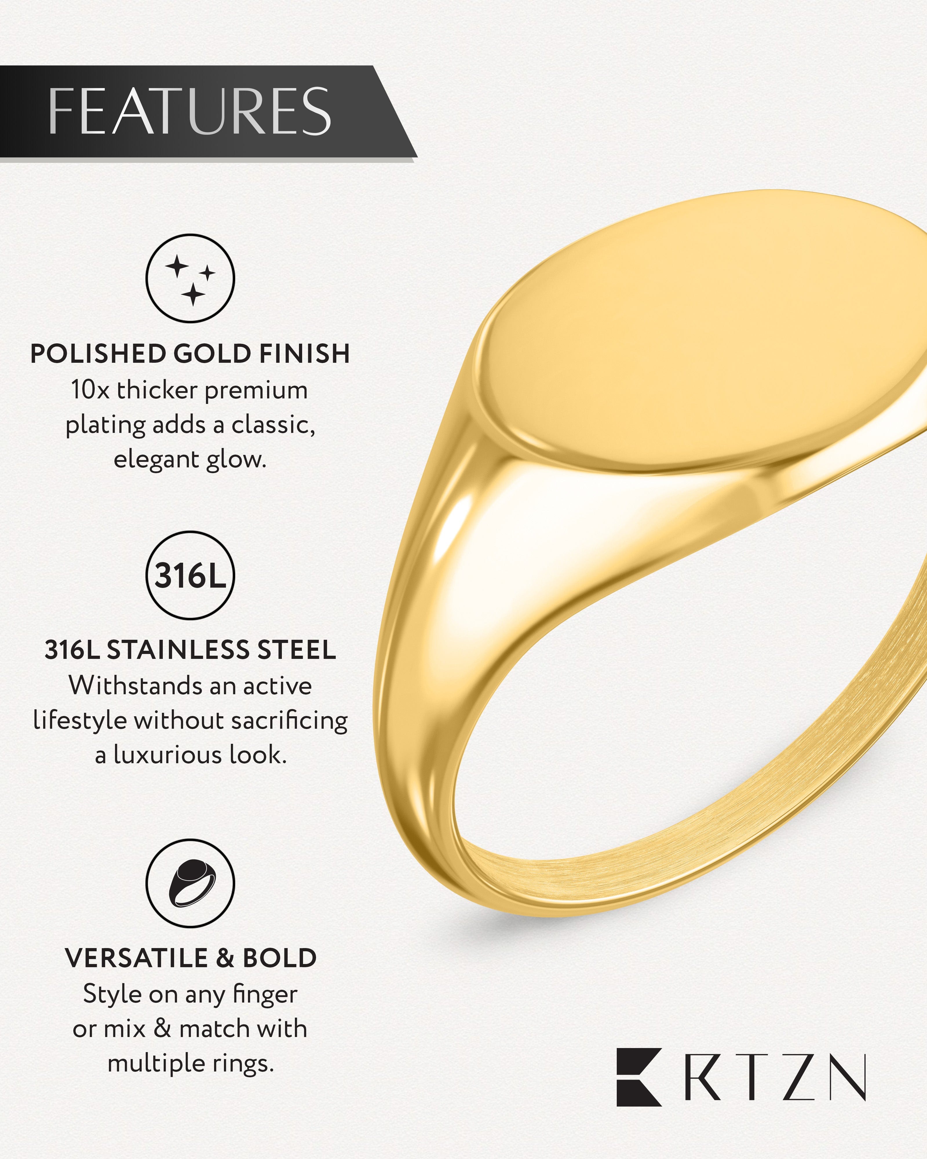 Round Signet Rings (Gold)