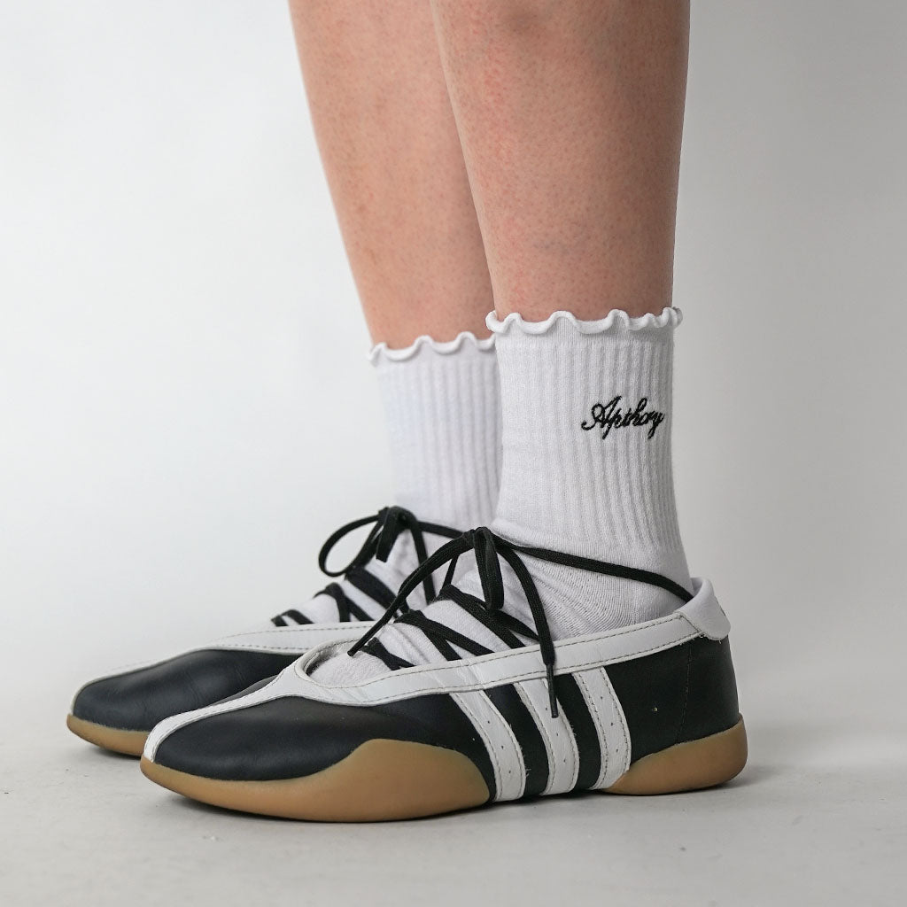 WMNS Lettuce Edge Quarter Socks - White