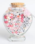 White & Pink Heart Bead Jar