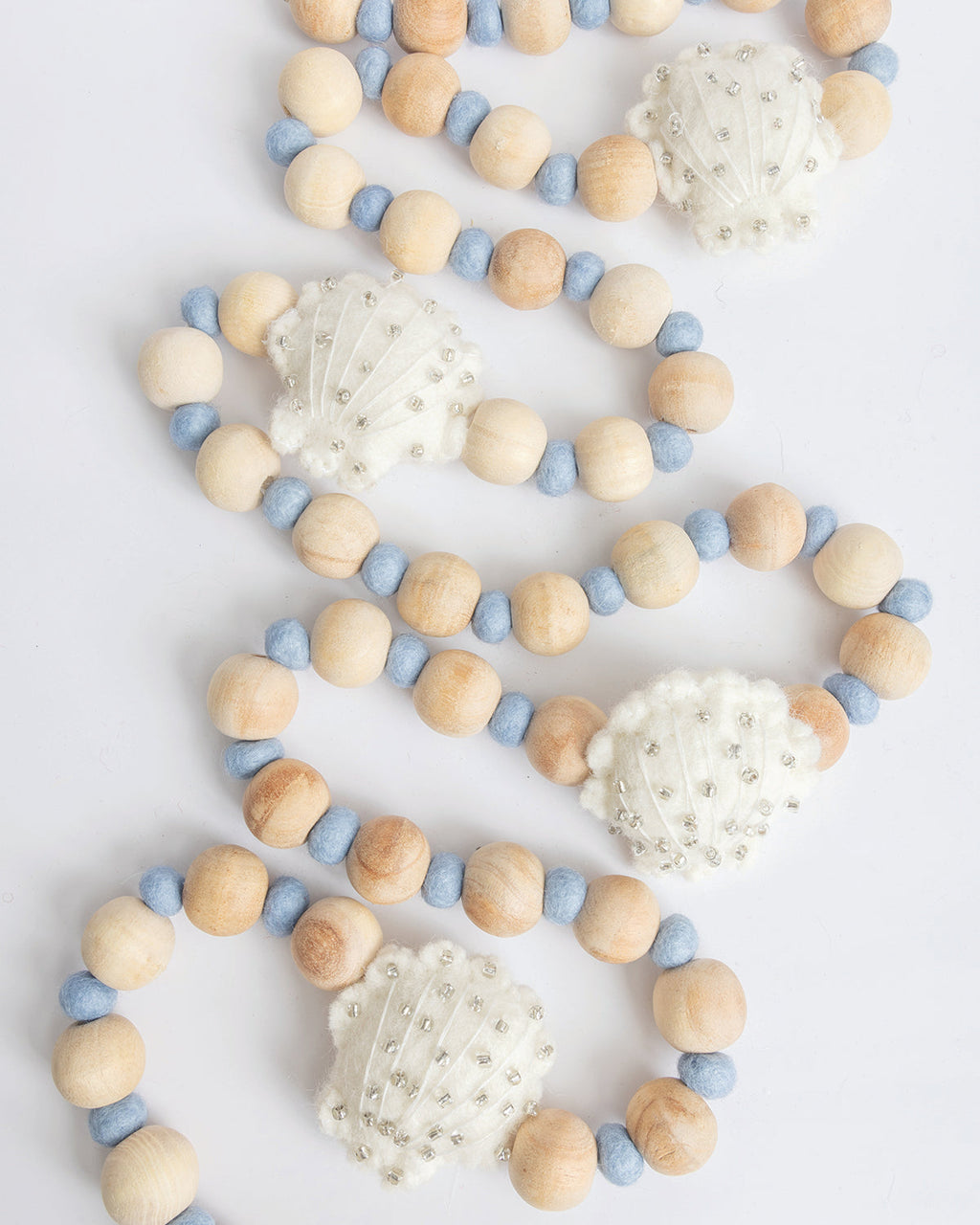 Coastal Seashell Wood and Felt Garland