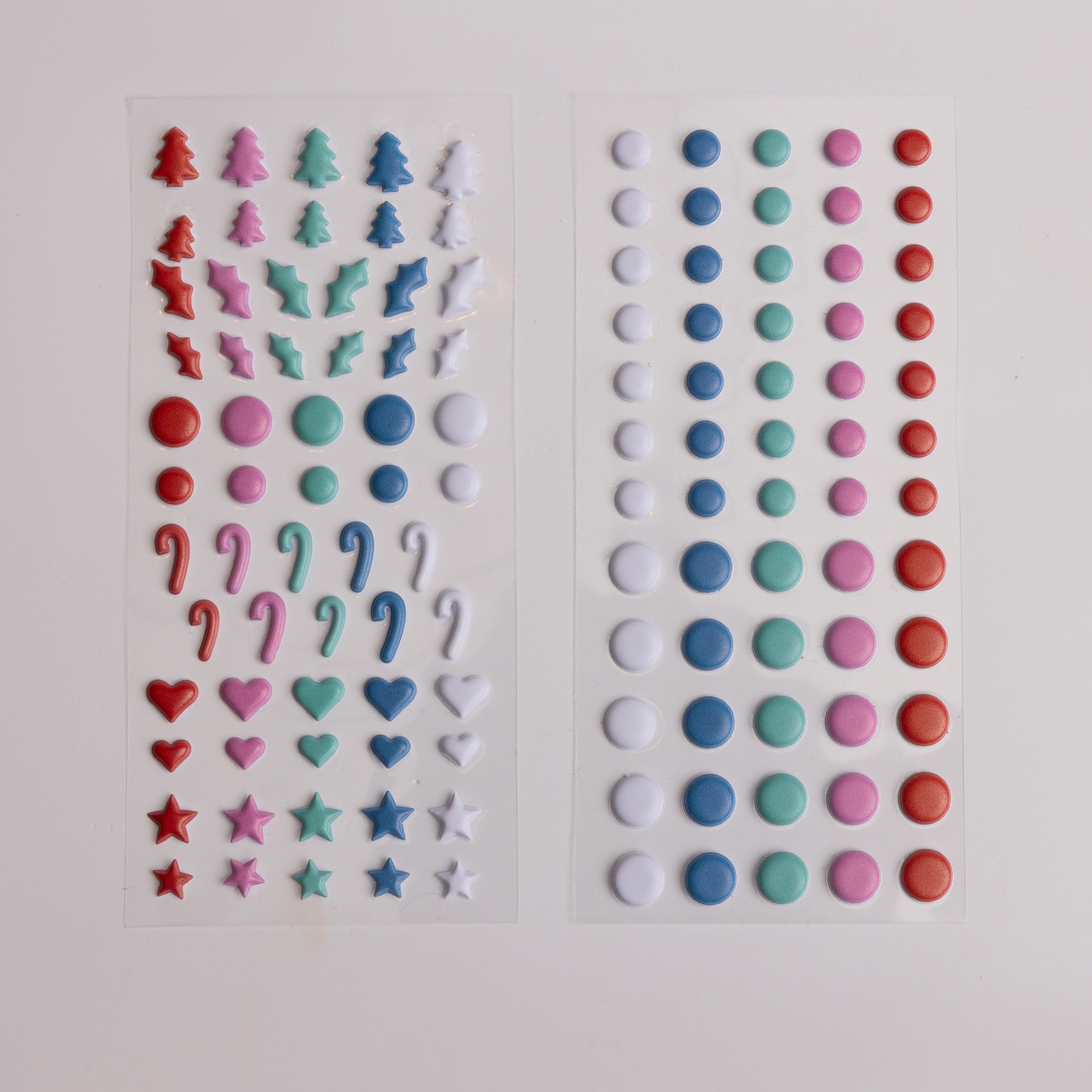 Bow & Arrough™ Holiday Candy Colored Dots Puffy Stickers
