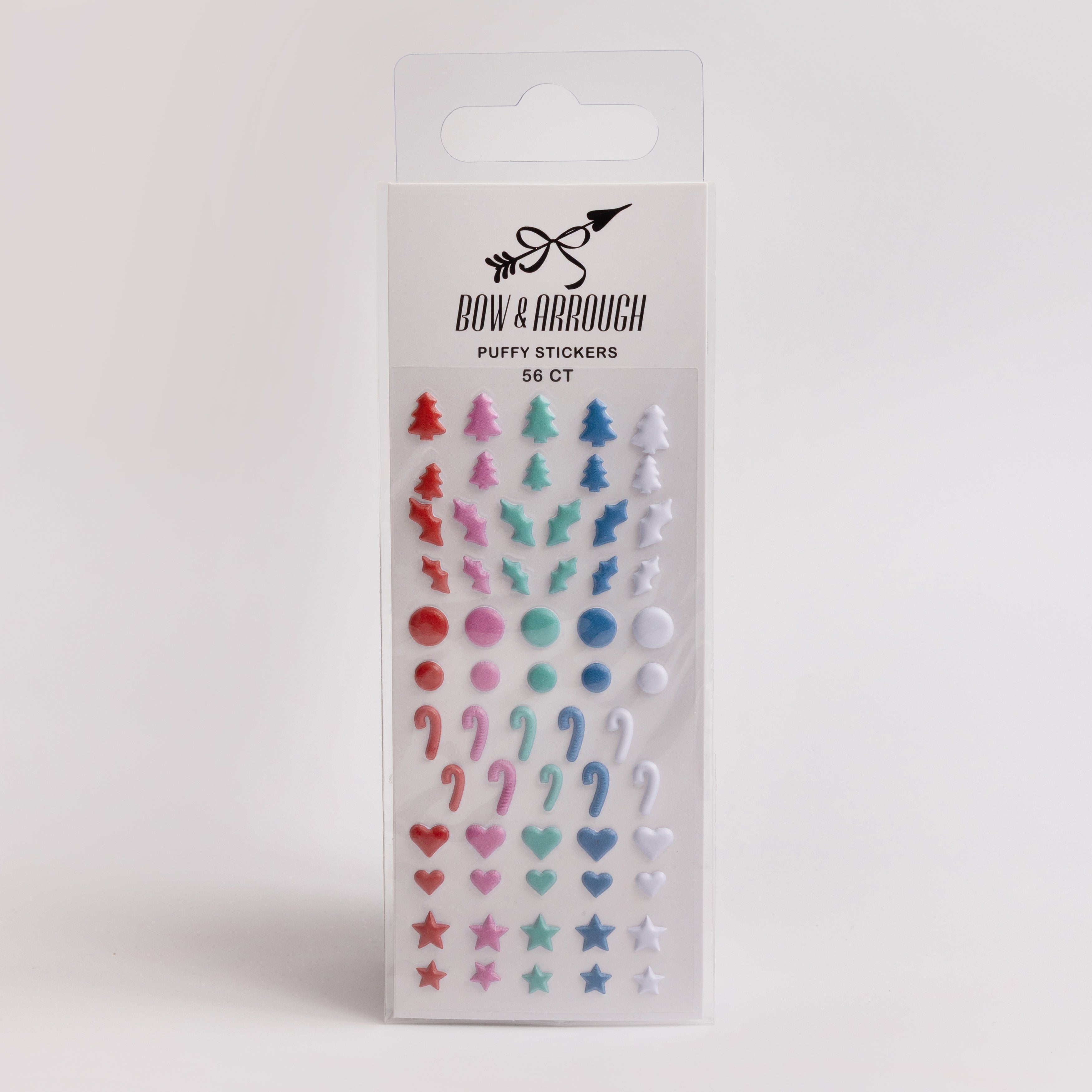 Bow & Arrough™ Holiday Candy Colored Icons Puffy Stickers