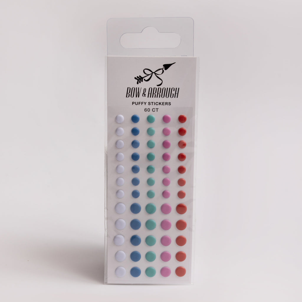 Bow & Arrough™ Holiday Candy Colored Dots Puffy Stickers