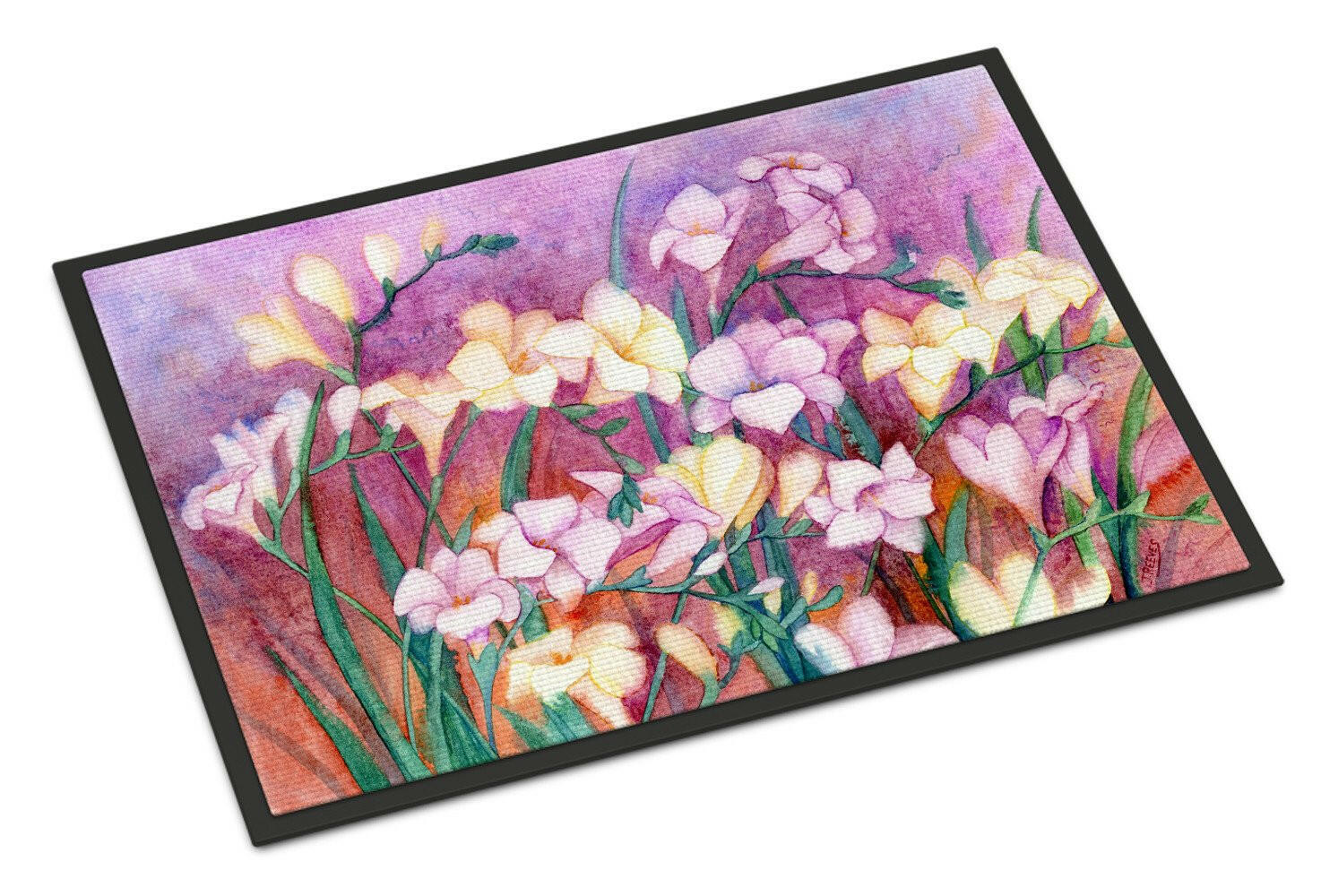 Freesias Doormat Indoor Outdoor 18H X 27W Front Door Mat Rugs for Entryway, Non Slip Washable