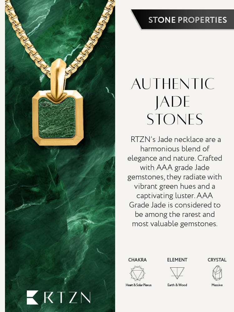 Square Jade Pendant Necklace