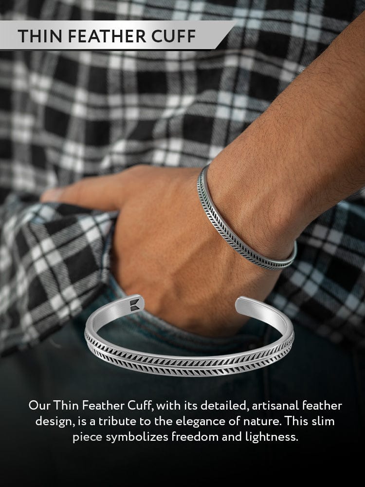 Feather Bone Cuff Bracelet