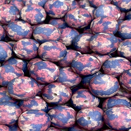 P451 BLUE BERRY FLORAL 15MM PRINT (10ct)