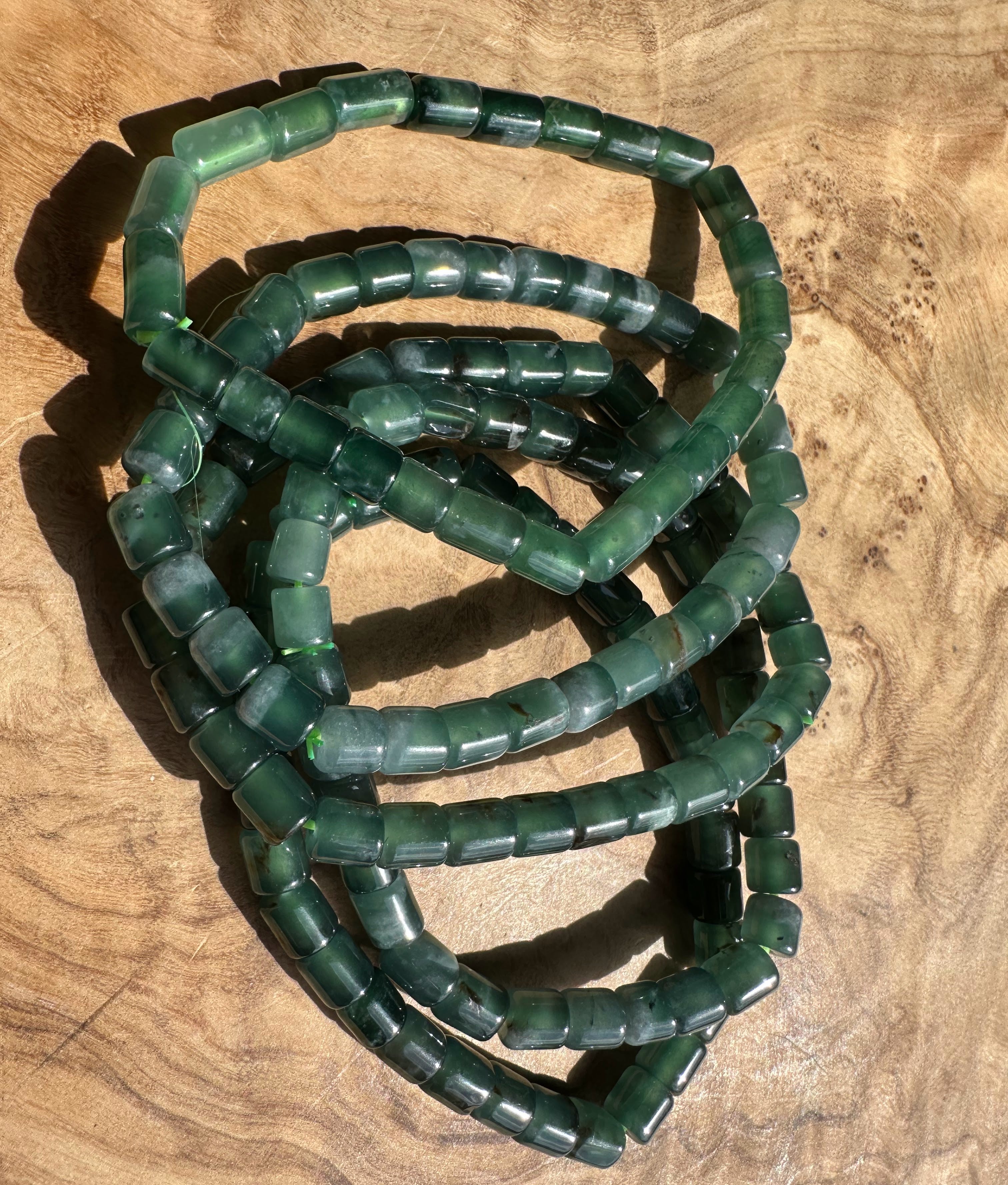 Guatemalan Jadeite Bead Bracelet - 5X6mm beads - Sold Individually