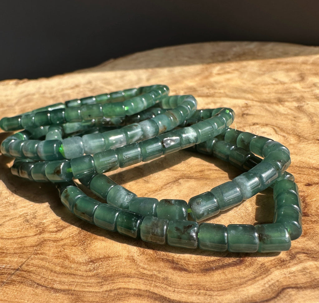 Guatemalan Jadeite Bead Bracelet - 5X6mm beads - Sold Individually