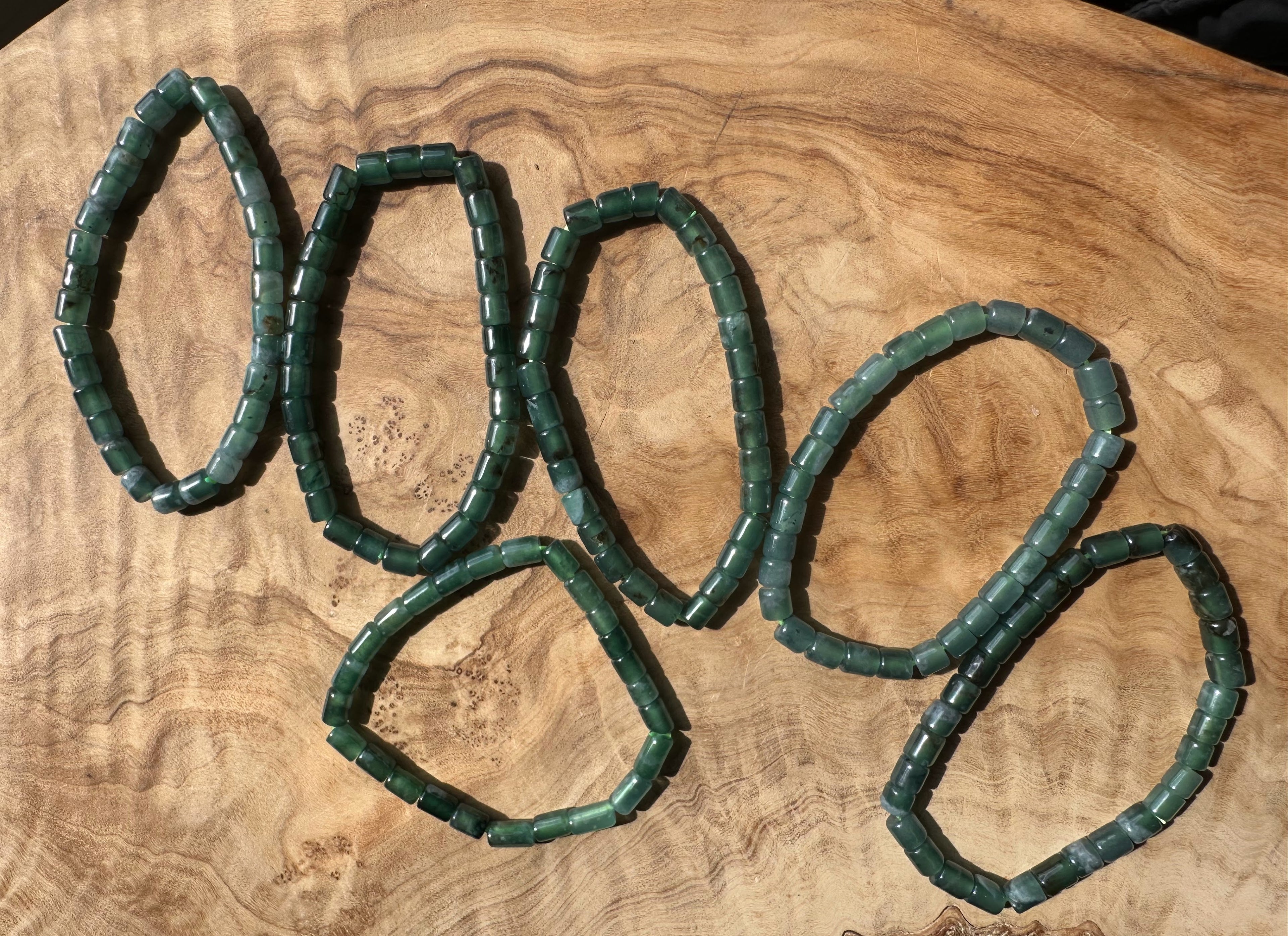 Guatemalan Jadeite Bead Bracelet - 5X6mm beads - Sold Individually