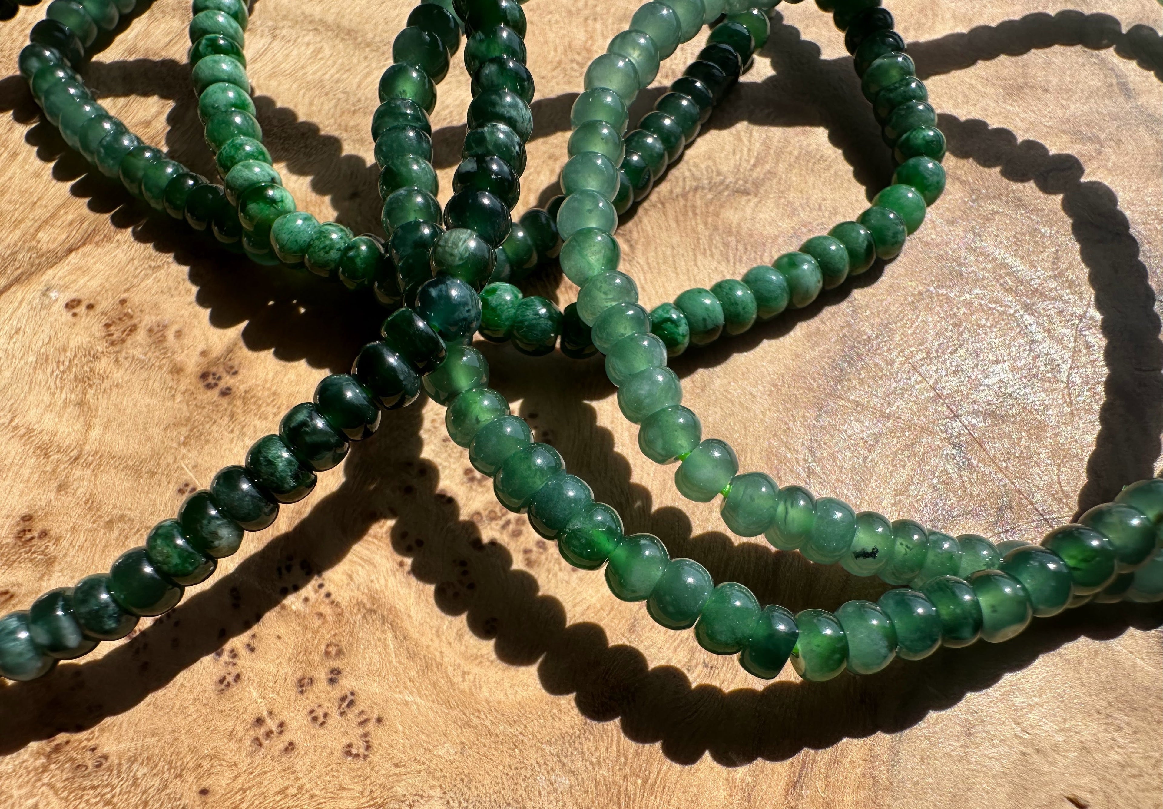 Guatemalan Jadeite Bead Bracelet - 4X3mm beads - Sold Individually