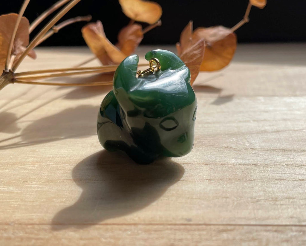 Jade Ox Cartoon Charm, 1"
