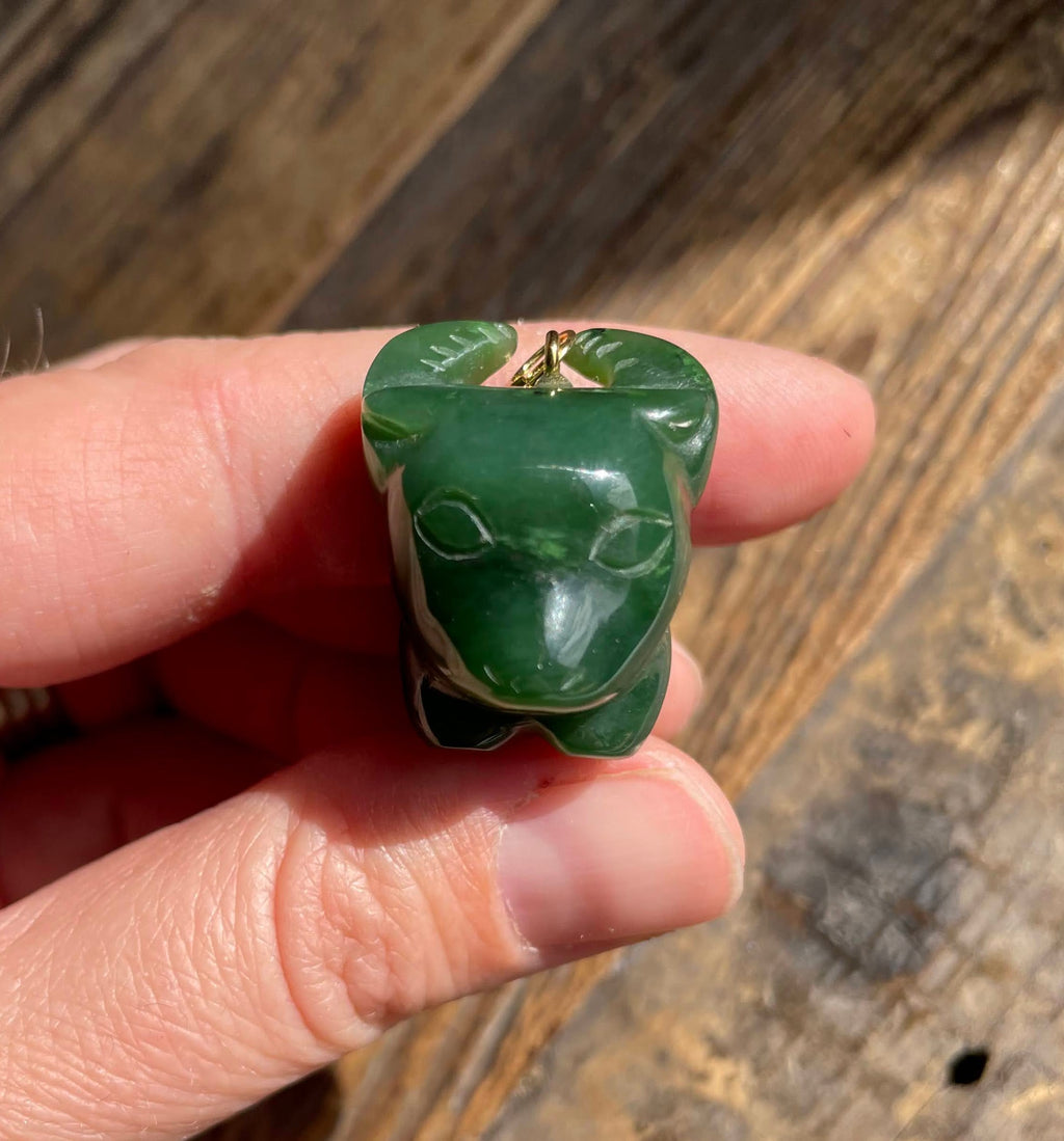 Jade Ox Cartoon Charm, 1"