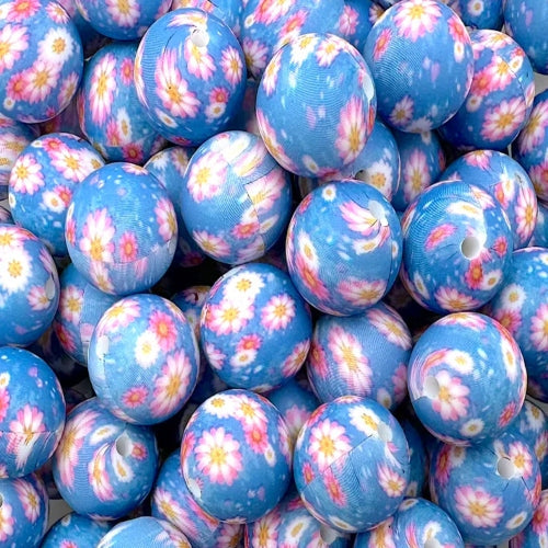 P467 BLUE RASPBERRY FLORAL 15MM PRINT (10ct)