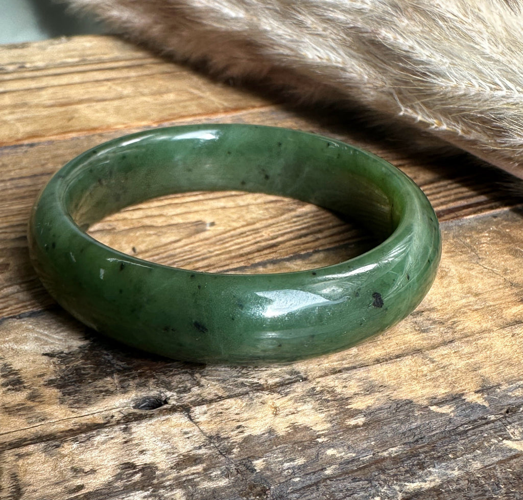 Wide Jade Bangles 15mm, Sizes 52